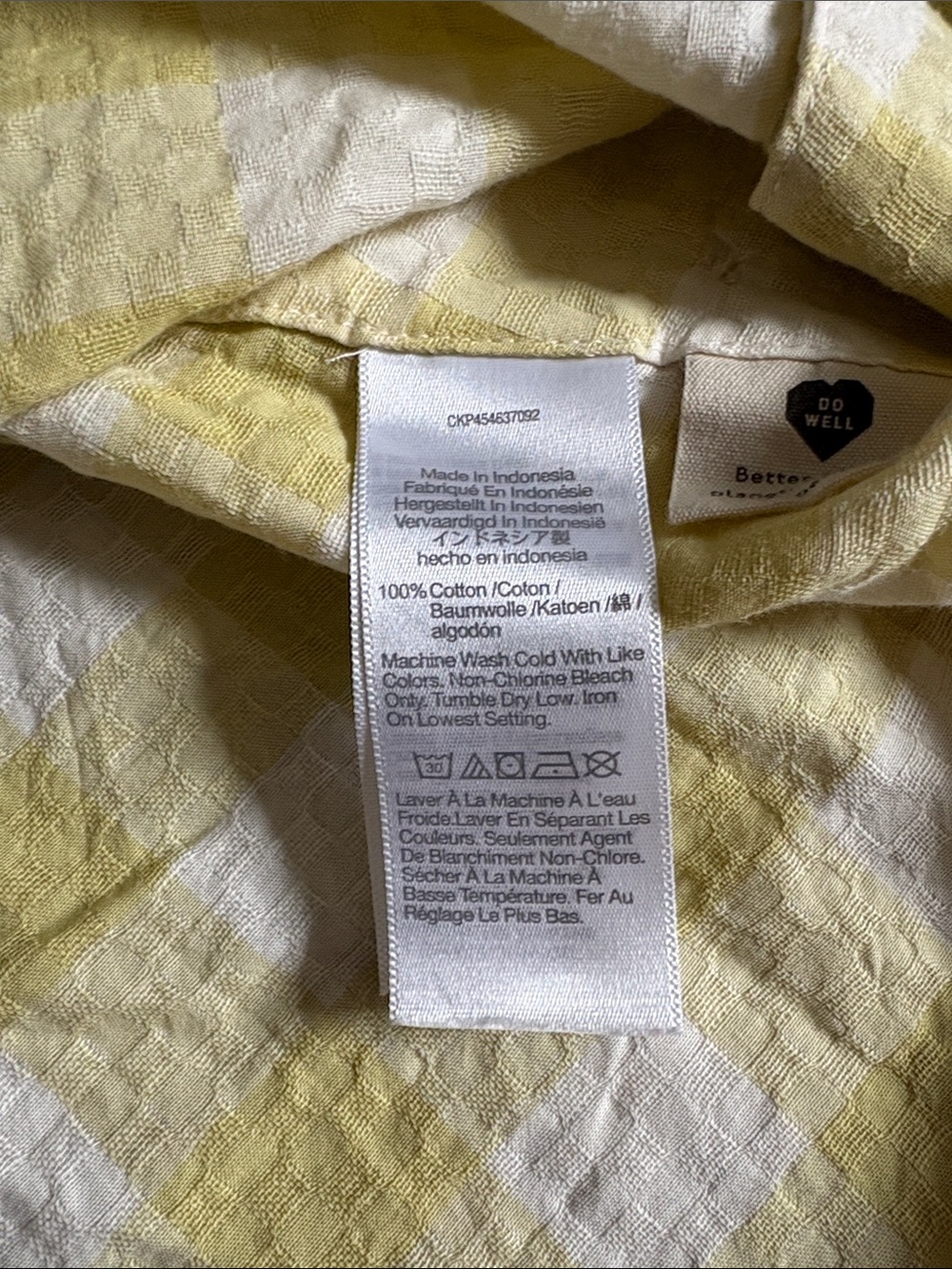 Madewell Yellow and White Checkered 100% Cotton Tank Top - Picture 4 of 4